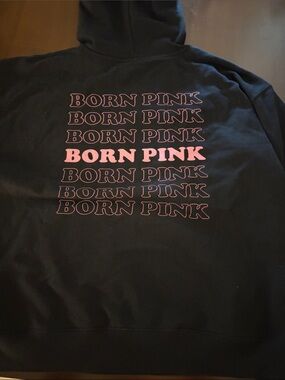 Born Pink Graphic Hoodie - Black with Pink Print